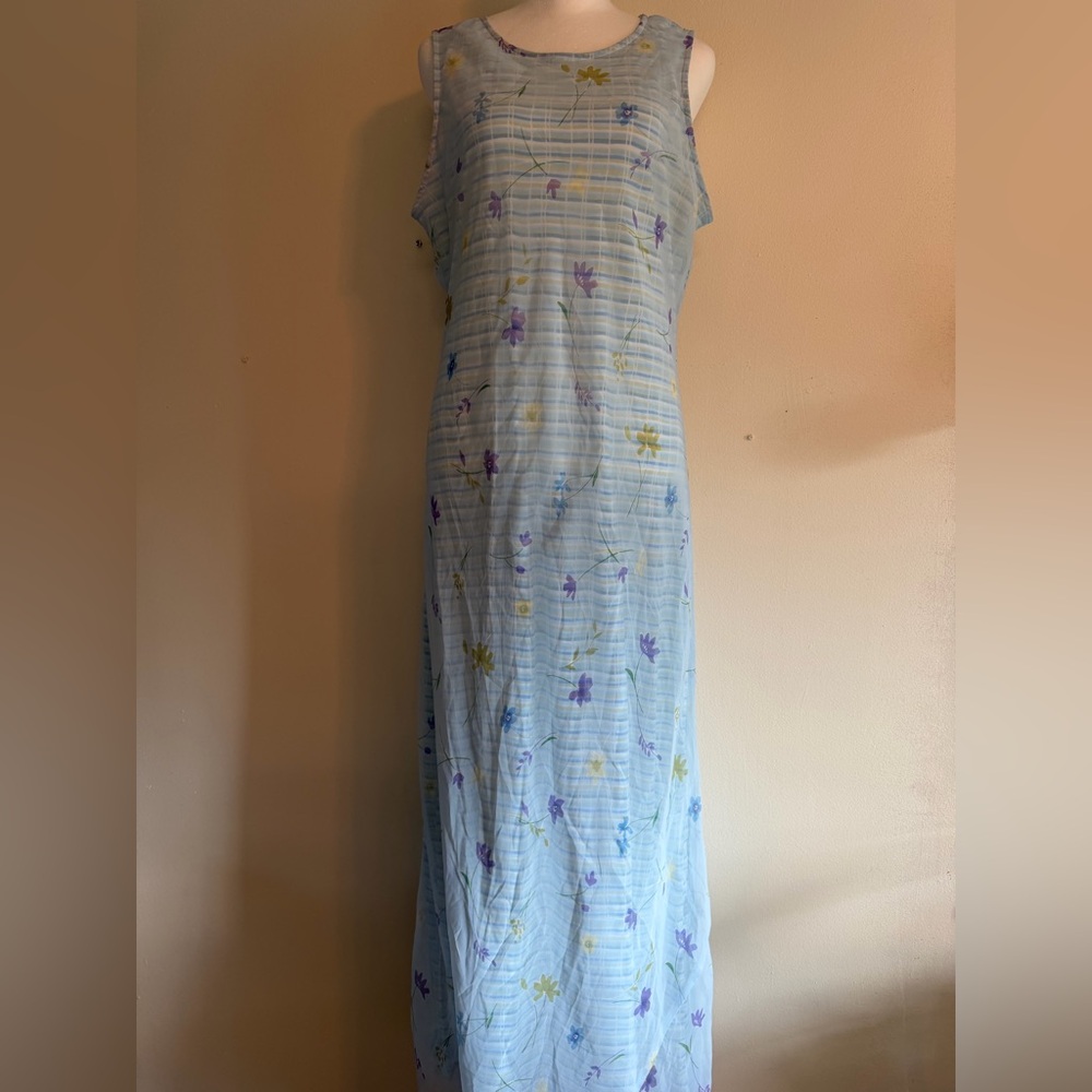 My Michelle Light Blue Floral Sleeveless Maxi Dress